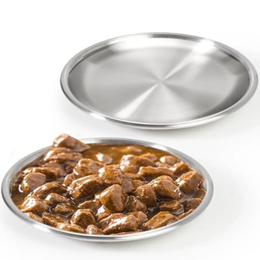 Piatti per gatti in acciaio inossidabile per cibo e ciotole d'acqua per gattini e gatti piccoli animali domestici Sollievo dall'affaticamento dei baffi 2 set Shall