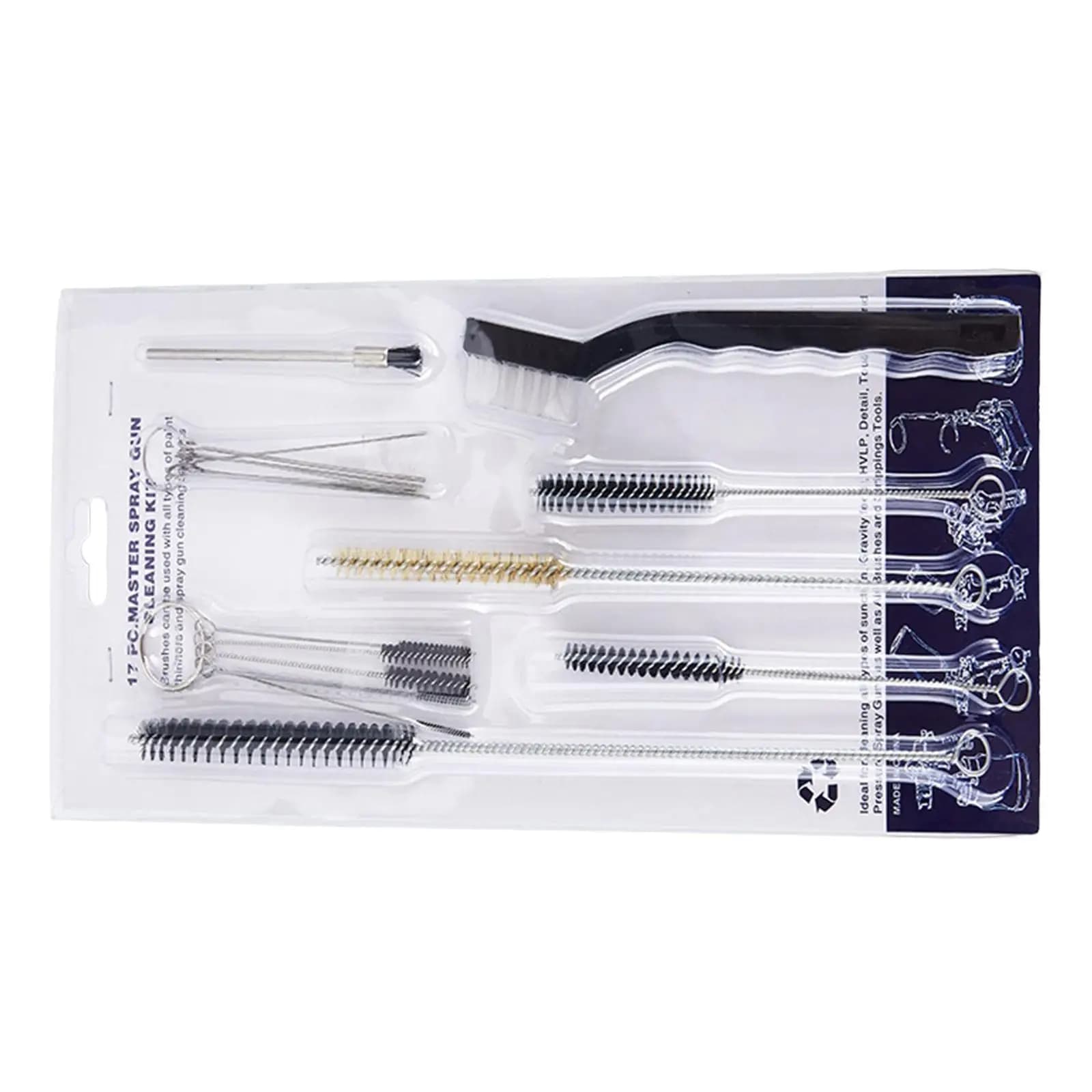 17Pcs Airbrush Cleaning Kit, Professional Cleaner Set Brush Set for Cleaning Thin Tubes Remove Nozzle Paint