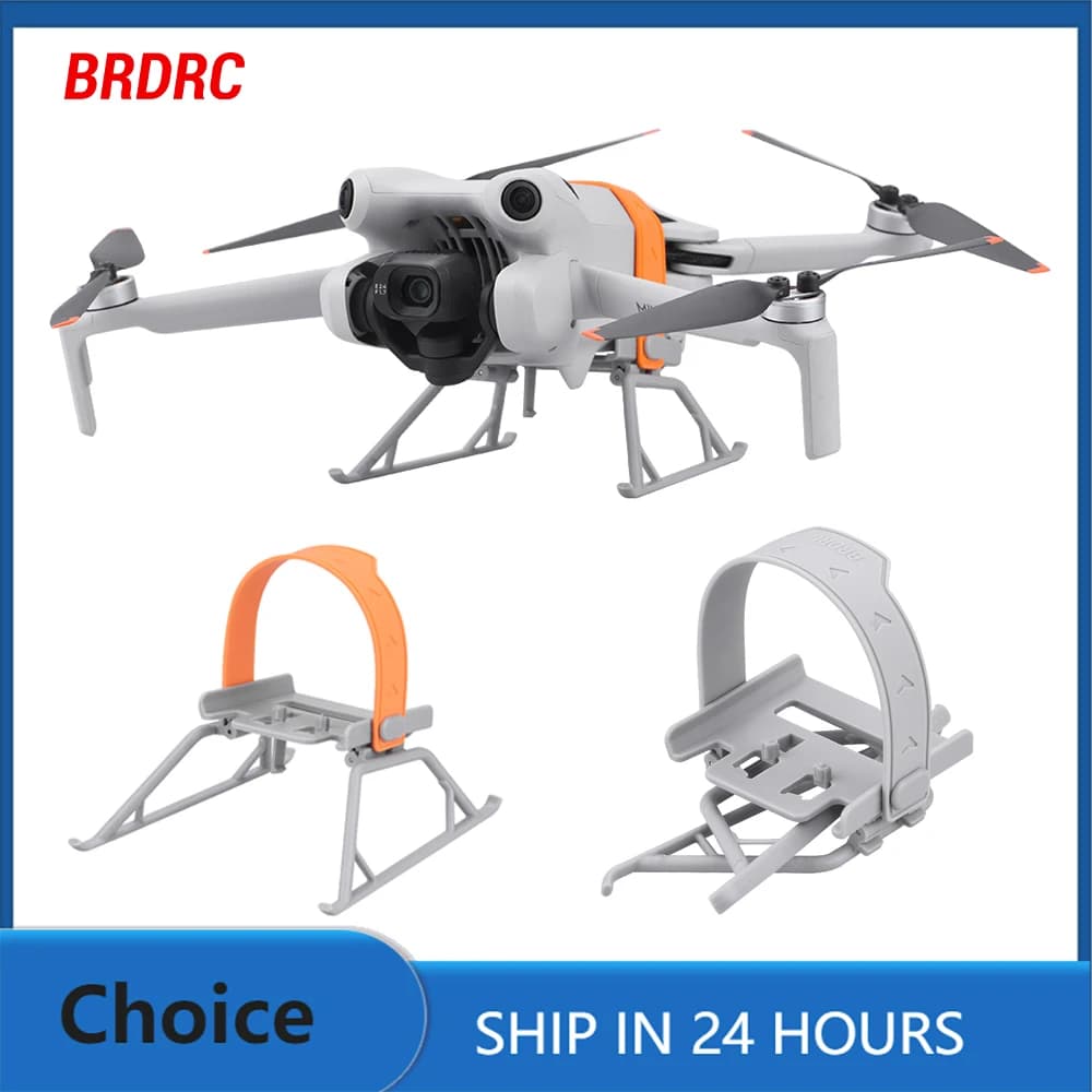 Carrello di atterraggio BRDRC per drone DJI Mini 4 Pro Piedini pieghevoli per gambe leggere ad altezza estesa per accessorio protezione di atterraggio per drone