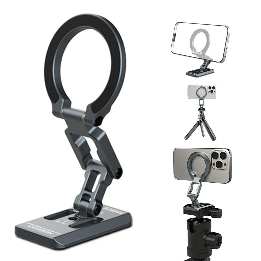 Dual Magnetic Phone Support Phone Holder Foldable Tripod Phone Holder 1/4 '' and ARCA-Swiss Gym/Car/Have Support for Masafe iPhone Android