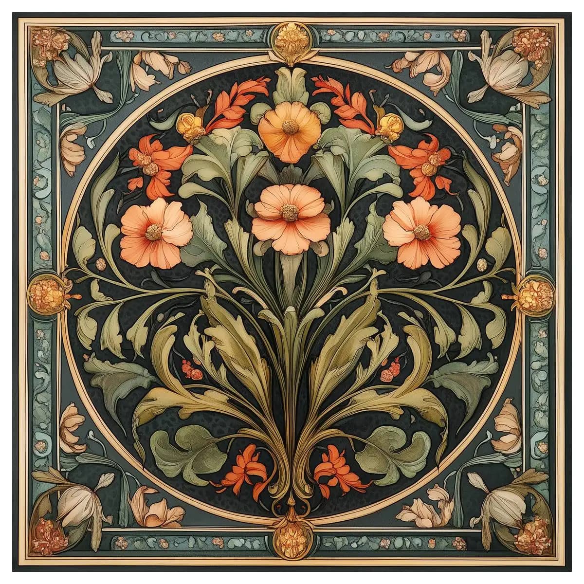 1pc 40X40CM/15.74inch Flower Pattern Cross Stitch Kit DIY Kit 11CT/14CT for Gift Eco-Cotton Thread Hanging Painting