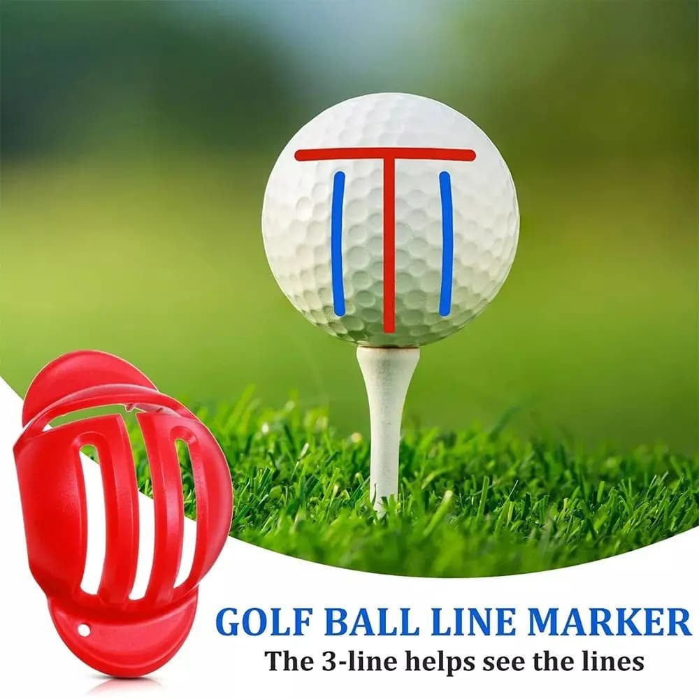 Con 2 penne Strumento da golf Disegno a tratteggio Strumento di allineamento Pennarello da golf Stencil Marcatore per palline da golf Indicatore di linea T