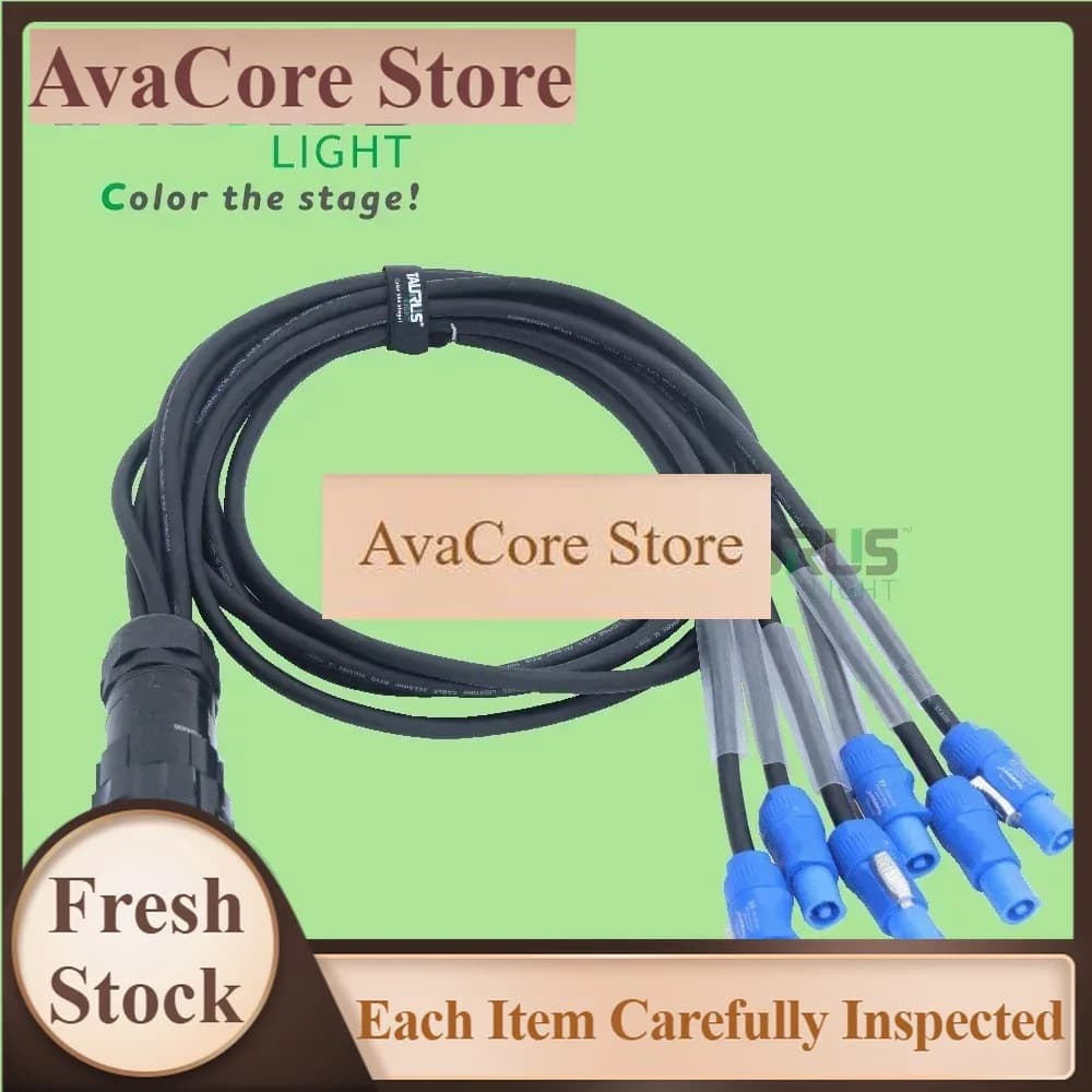AvaCore Premium Can Be Customized Electrical Breakout 19Pin Socapex To Powercon Cable With Cable Tie