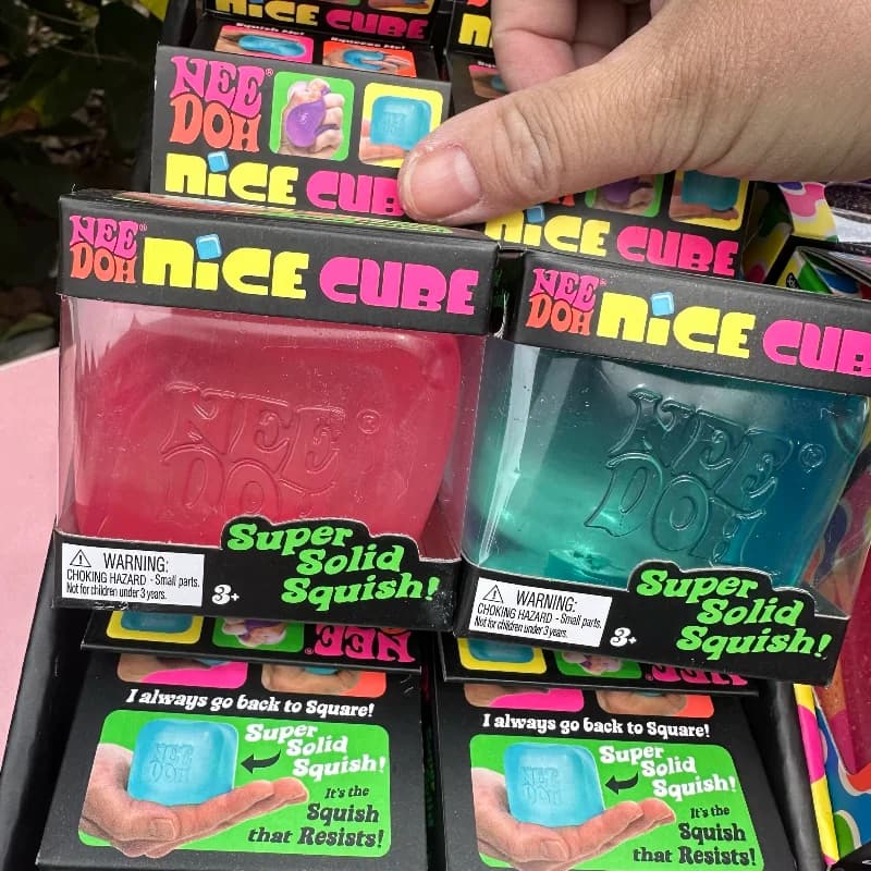 Schylling Nee Doh Nice Cube, Sensory Anti-Stress Block, Soft Squishy Stress Relief Fidget Toy, Ideal Souvenir Gift for Kids @！