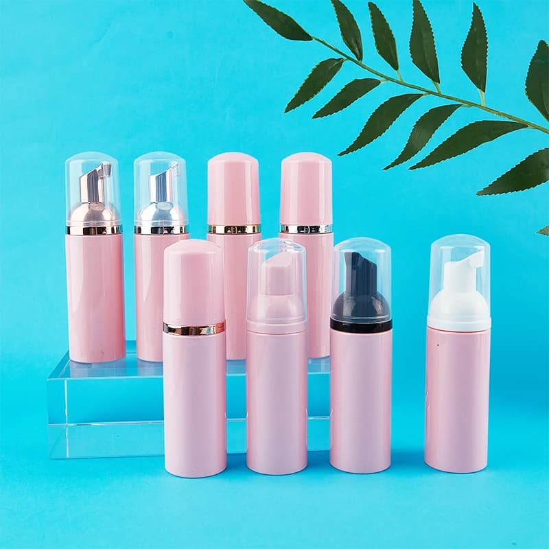 1Pc 60ml Pink Plastic Snail Pump Empty Bottle Face Eyelash Detergent Cosmetic Bottle Dispenser Flame Snail Bottle Wholesale