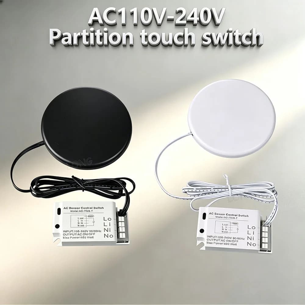 Sensore Touch a Infrarossi AC220V per Armadi e Guardaroba, Senza Foratura, per Pannelli in Legno, Sensore Touch Nascosto per Armadietti