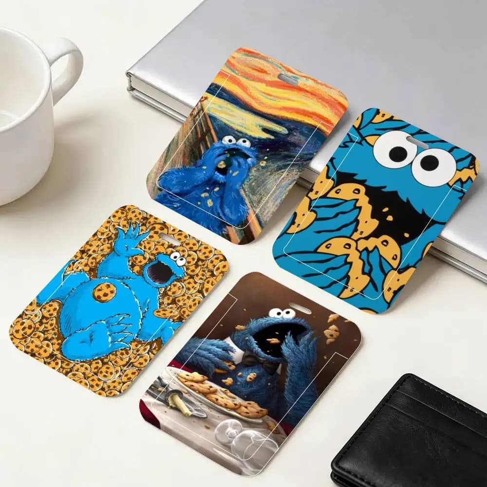 Porta Badge con Cordino da Collo C-cookies Play M-monster, Porta Tessera ID, Porta Chiavi, Porta Credenziale da Lavoro