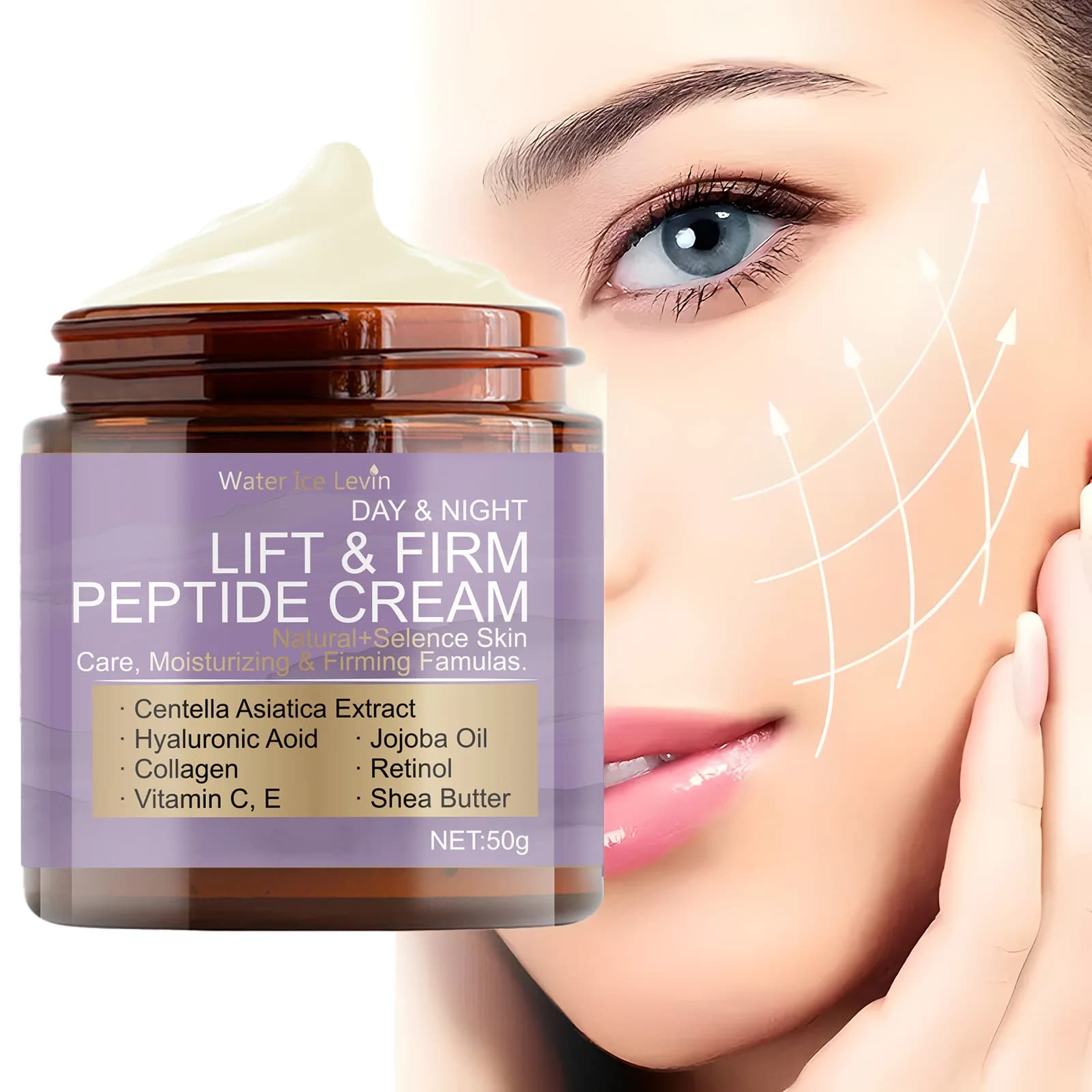 50 g of collagen retinol niacinamide moisturizing cream day and night, moisturizing and firming, silky texture suitable for all skin types