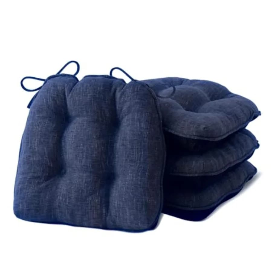 Cuscini per Sedie da Pranzo, Set di Cuscini per Sedie da Cucina con Lacci e Base Antiscivolo, Cuscino per Seduta in Memory Foam Trapuntato