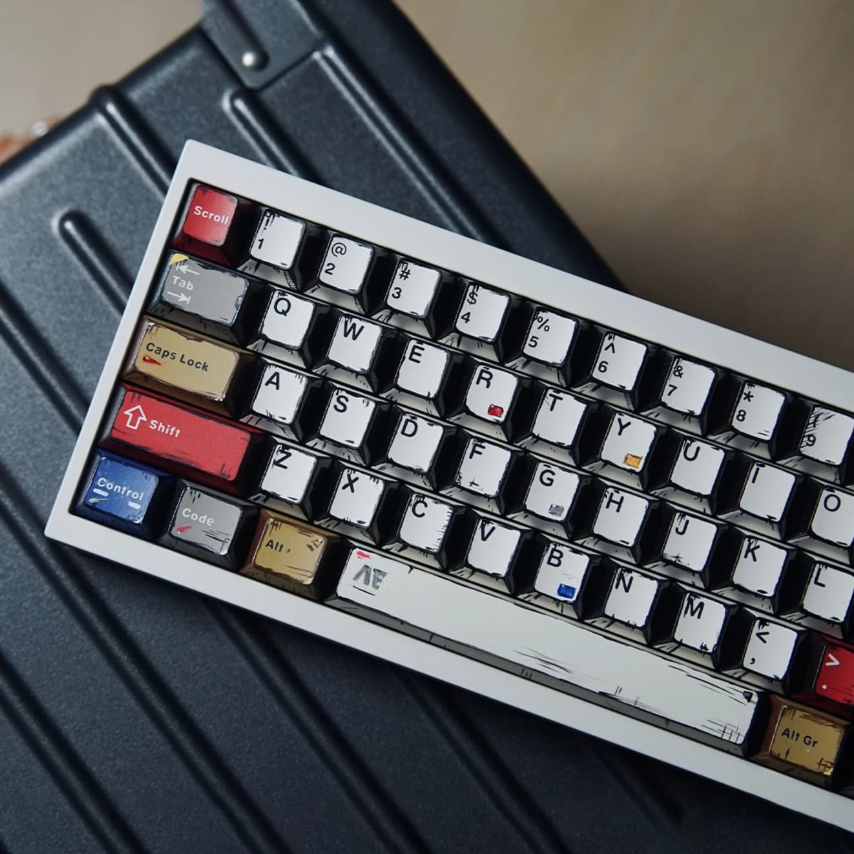 Copritasti PBT con luci miste a fumetti Profilo Cherry Copritasto sub colorante a cinque lati per tastiera meccanica con layout ISO Barra spaziatrice divisa Alice