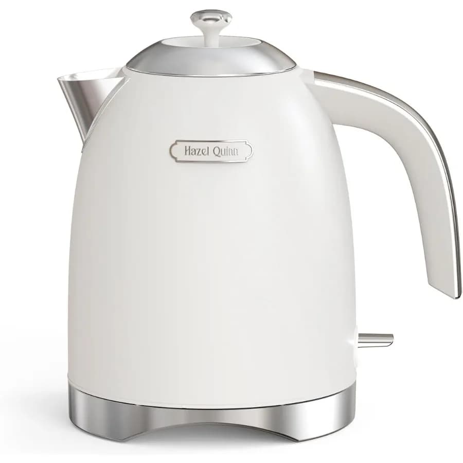 Bollitore elettrico Bollitore per acqua in acciaio inossidabile da 1,7 litri Interno senza BPA Base girevole senza fili a ebollizione rapida da 1200 W automatica