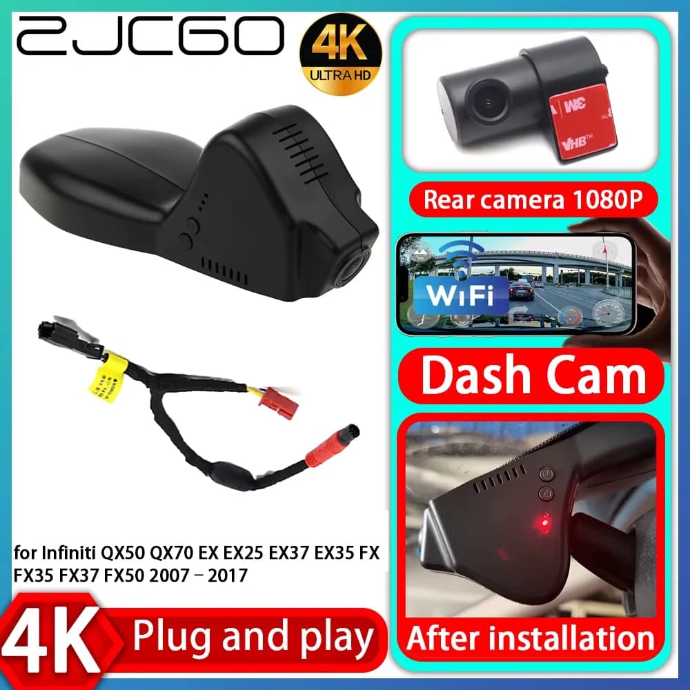 DVR UHD 4K 2160P Plug and Play for Infiniti QX50 QX70 EX EX25 EX37 EX35 FX35 FX37 FX50 2007 –2017