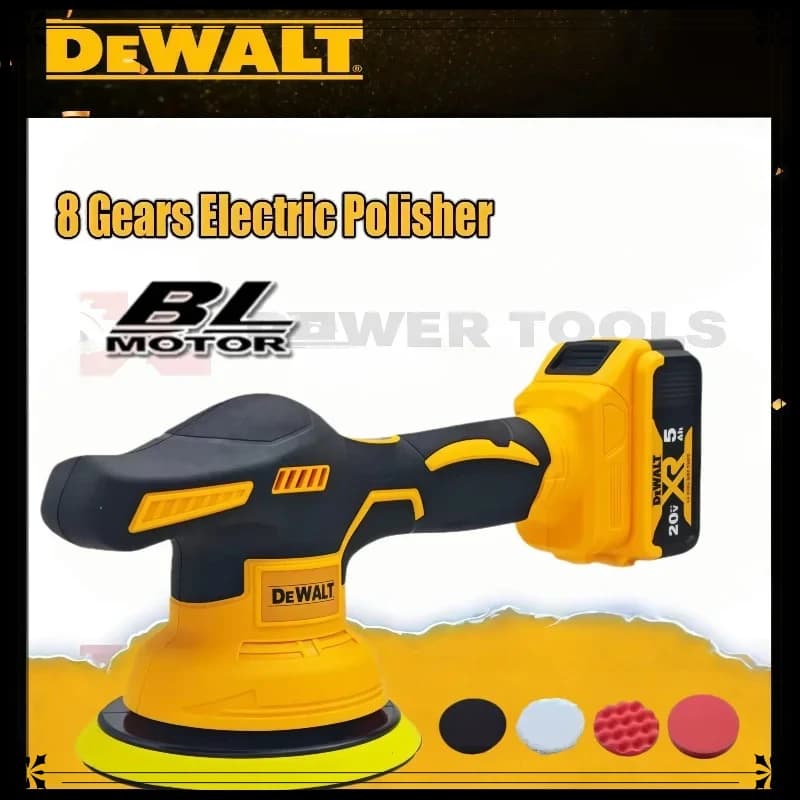 Lucidatrice per Auto Dewalt Senza Fili con 8 Velocità e Display Digitale, Macchina per Lucidatura e Ceratura Auto, Batteria 18V 20V