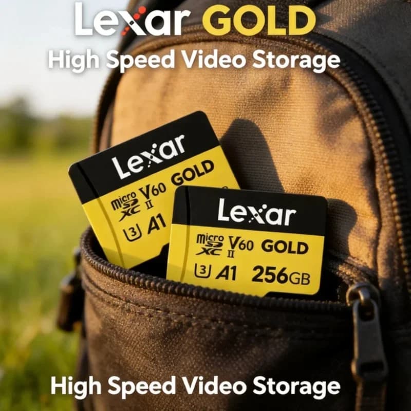 280MBps Read 180MBps Write Lexar GOLD UHS-II Micro SD Card 128GB 256GB V60 U3 C10 TF Memory Card for Action Camera Drone Gaming