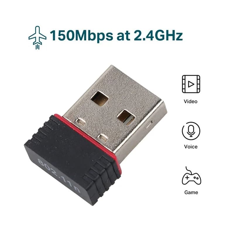 Mini USB Wi-Fi Adattatore 2.4G Scheda di rete wireless USB 2.0 WiFi Ethernet Ricevitore Dongle 802.11 b/g/n Per PC Accessori per computer