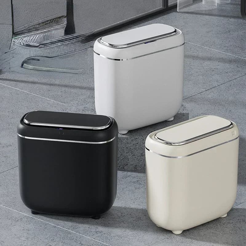 Bidone della spazzatura con sensore intelligente da 14 litri con display Tipo C Ricarica Bidone della spazzatura automatico per bagno Cucina WC Cestino della spazzatura Casa intelligente