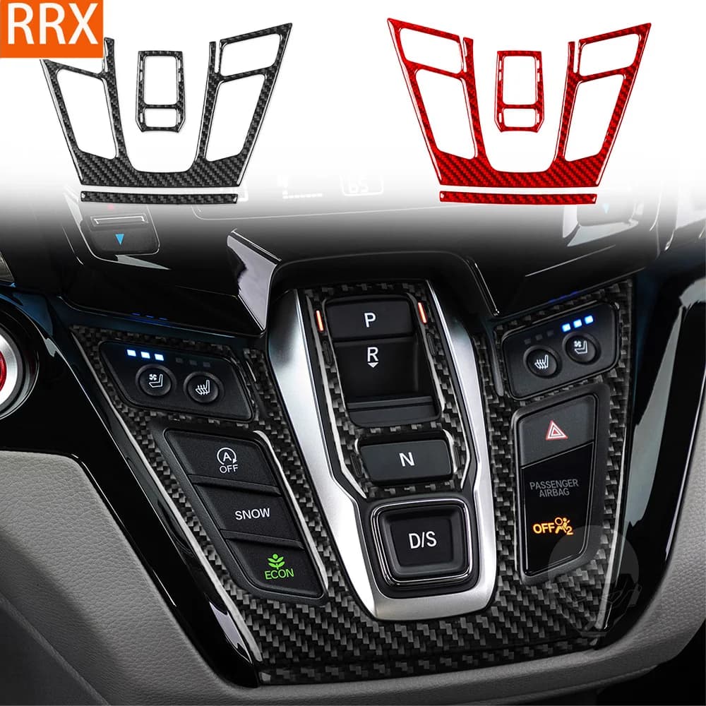 For Honda Odyssey 2018-2025 Real Carbon Fiber Sticker Central Transmission Control Panel Car Accessories Interior Decorative
