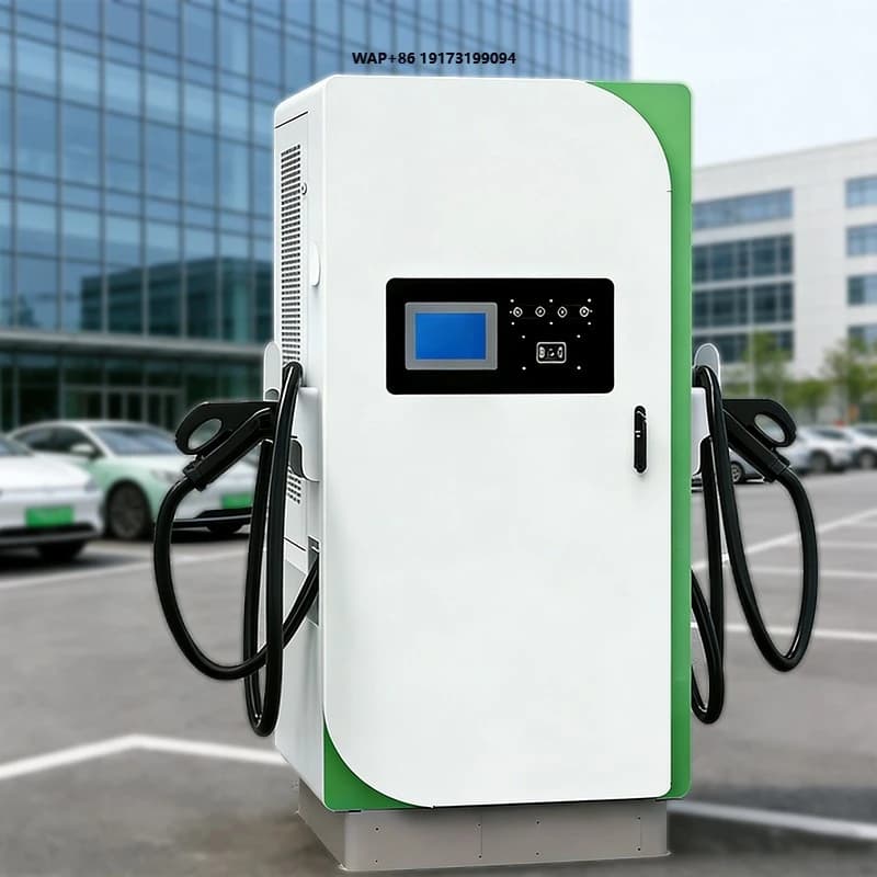 Quick charging station for electric cars 60 kW CCS2+CHAdeMO OCPP, charging column for new energy vehicles with double gun CCS2, Floor charging columns