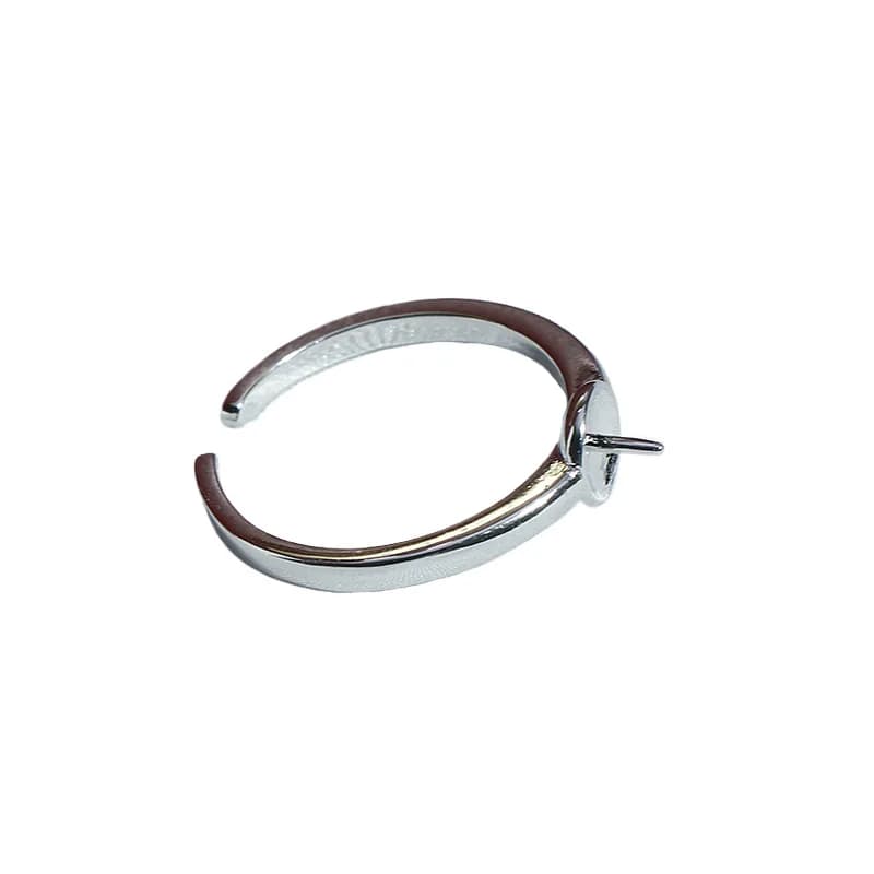 JZ155 Anello Regolabile in Rame Placcato Oro con Perla, Base Vuota per Creazione Gioielli Fai-da-Te