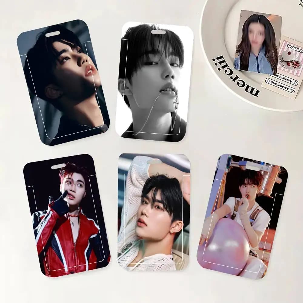Porta badge Kpop Park Gun Wook con cordino da collo, portachiavi e custodia per credenziali da lavoro - Regalo