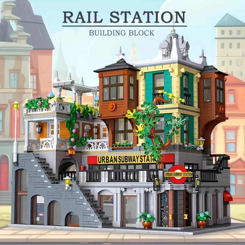 3692pcs Creativo Città Luce Stazione Ferroviaria Building Blocks MOC vista stradale Stazione della metropolitana Treno Modello creativo Set Giocattoli dei mattoni