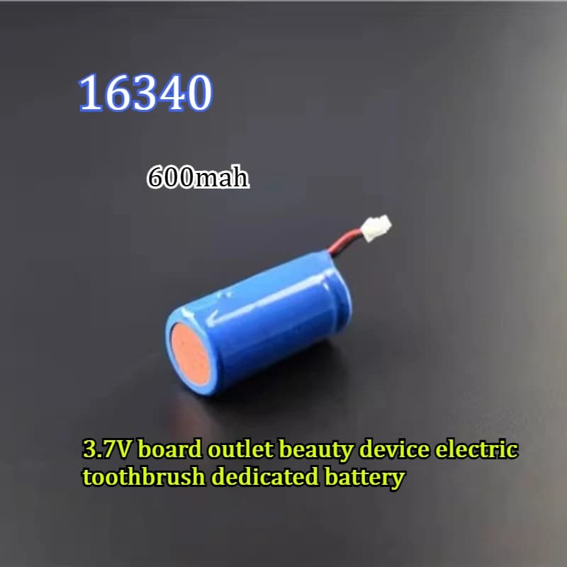 Batteria al Litio 16340 600mAh 3.7V con Uscita su Scheda per Dispositivi di Bellezza e Spazzolini Elettrici