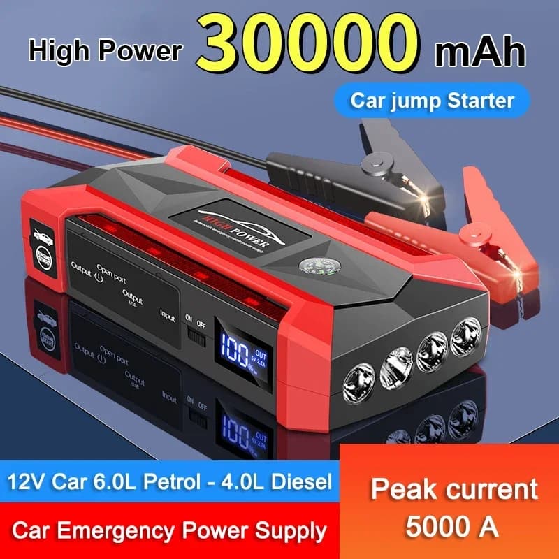30000mAh Batteria per auto Avviamento Caricatore portatile Avviatore di emergenza automatico 12V Benzina Diesel Auto Booster di emergenza Inizio di alimentazione