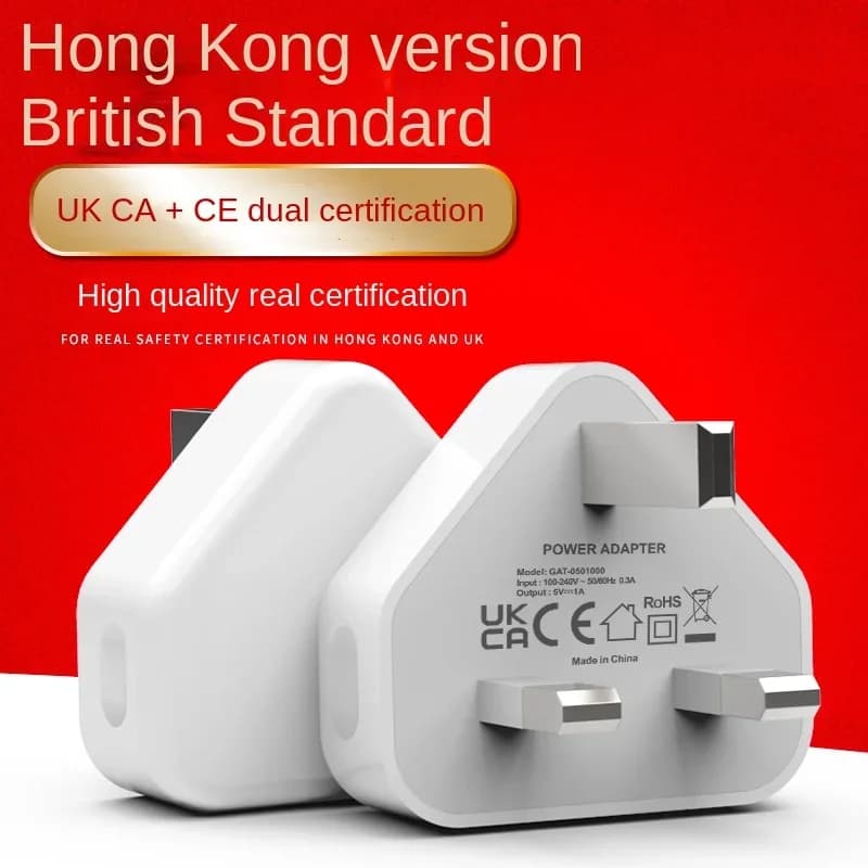 Caricabatterie per cellulare 1 caricatore da muro USB adattatore di ricarica rapida da viaggio per IPhone/Samsung/Xiaomi Tablet certificato UK Plug 5V 1A 2A
