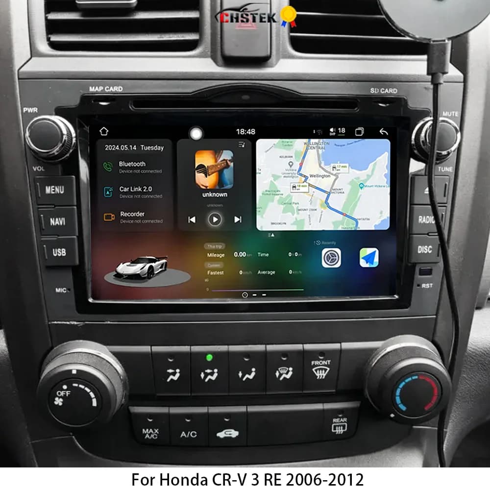 CHSTEK Carplay Android 13 For Honda CR-V 3 RE 2006-2012 CRV GPS Car Radio Multimedia Vedio Player WIFI 4G BT 8" Autoradio Screen