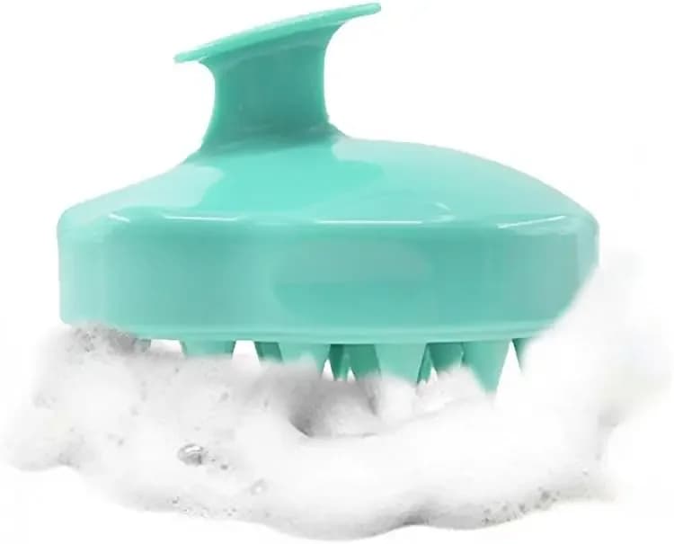 Spazzola Massaggiante per Cuoio Capelluto, Spazzola per Lavaggio Capelli in Silicone - Verde