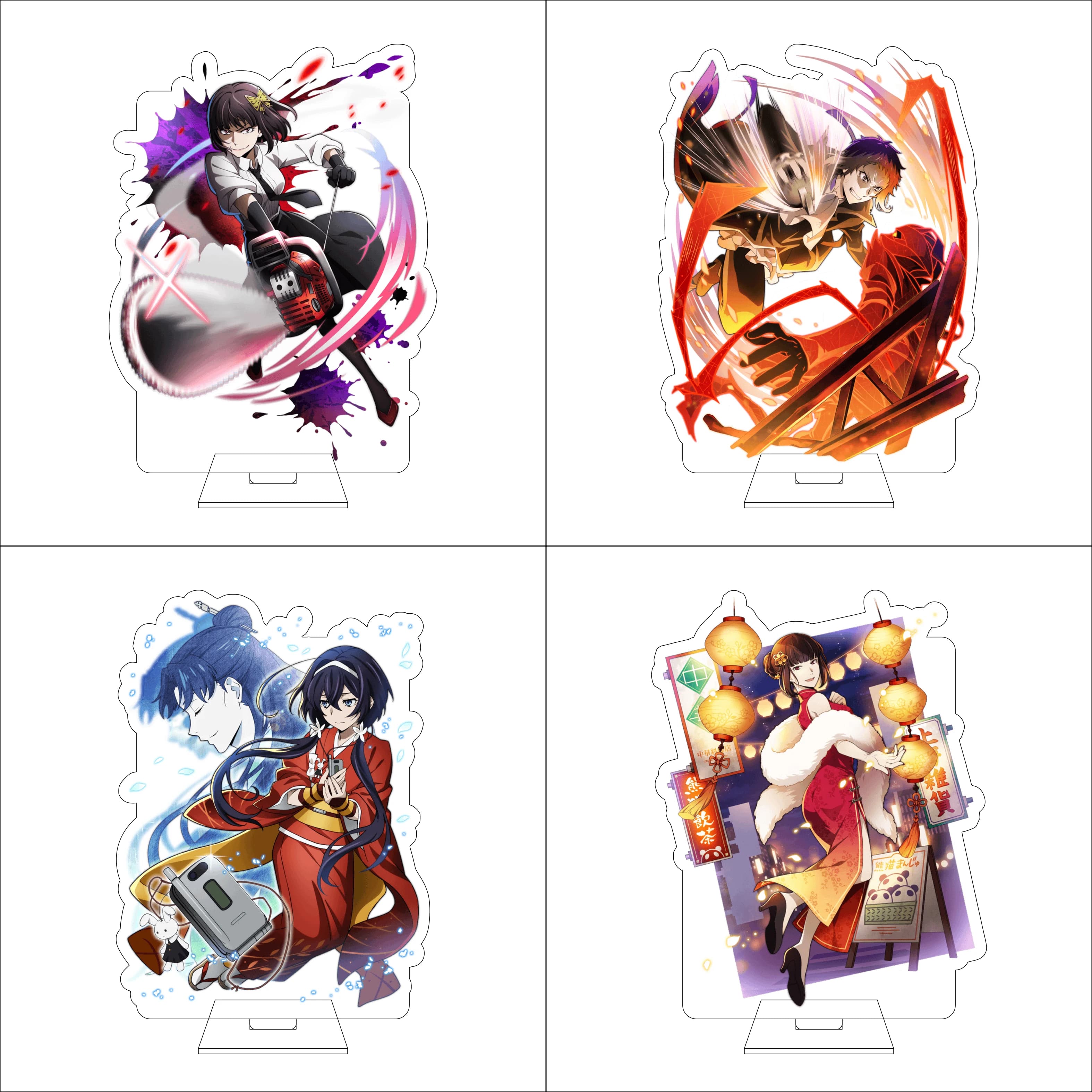 Statuetta in Acrilico da 16CM Anime Bungo Stray Dogs, Cosplay di Ryunosuke Akutagawa e Nakahara Chuuya, Ornamenti e Regali