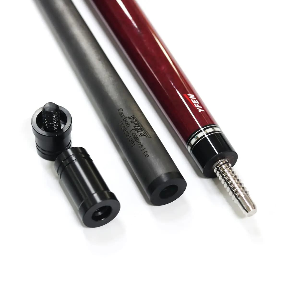 Stecca da biliardo/punta da biliardo Premium YFen originale da 3 pezzi da 57 pollici con autentico albero in fibra di carbonio, punta per stecca da 13 mm ad alta durezza