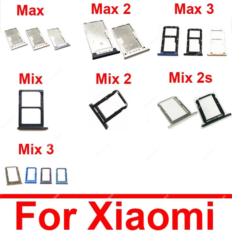 Adattatore per supporto slot per presa vassoio scheda SIM per Xiaomi Mi Max 2 3 Mix 2 2S 3 parti di ricambio per adattatore vassoio scheda SIM e SIM / TF