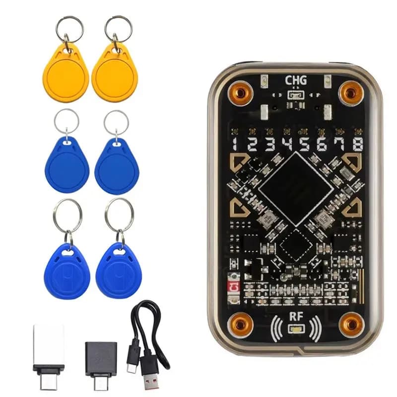 Emulatore di Smart Card FULL-Chameleon Ultra +2XCUID/T5577/UID, Lettore di Chip RFID con Portachiavi, Compatibile con NFC