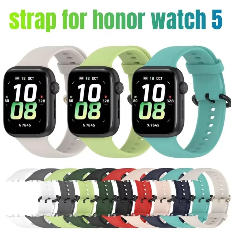 Silicone Strap for Honor Watch 5 Sports Breathable Replacing bracelet Wristbands With Smartwatch for honor watch 5 Accessories