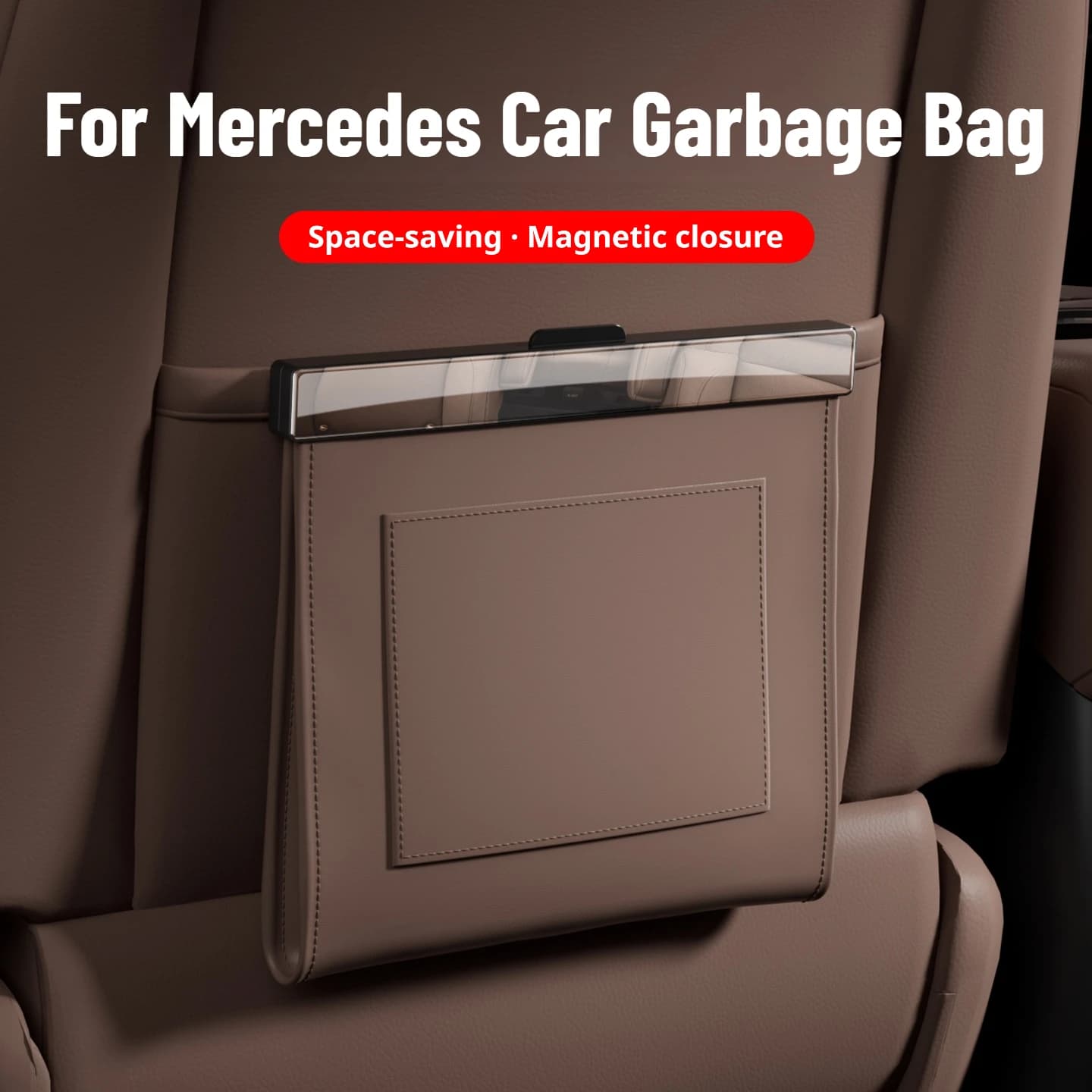 For Mercedes Hanging Car Trash Can Waterproof Space Saving Car Interior Organizer Magnetic Car Garbage Bag Interior Accessories