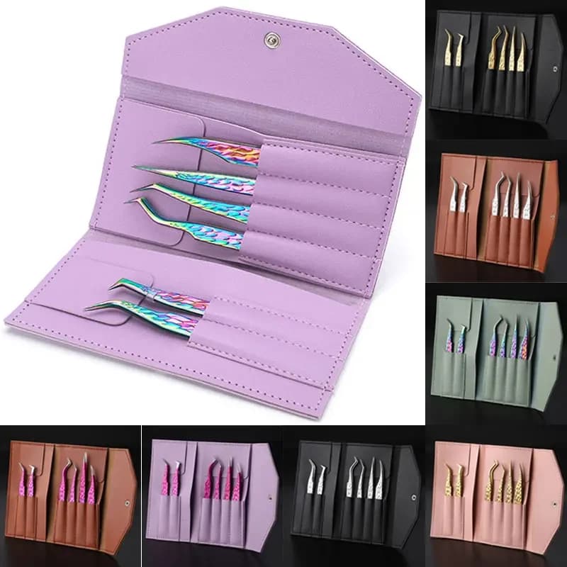 6PCS Pinzette per ciglia finte Set per estensioni delle ciglia Clip Boot Isolamento del volume Pinze per nail art per sopracciglia precise Kit di strumenti per il trucco
