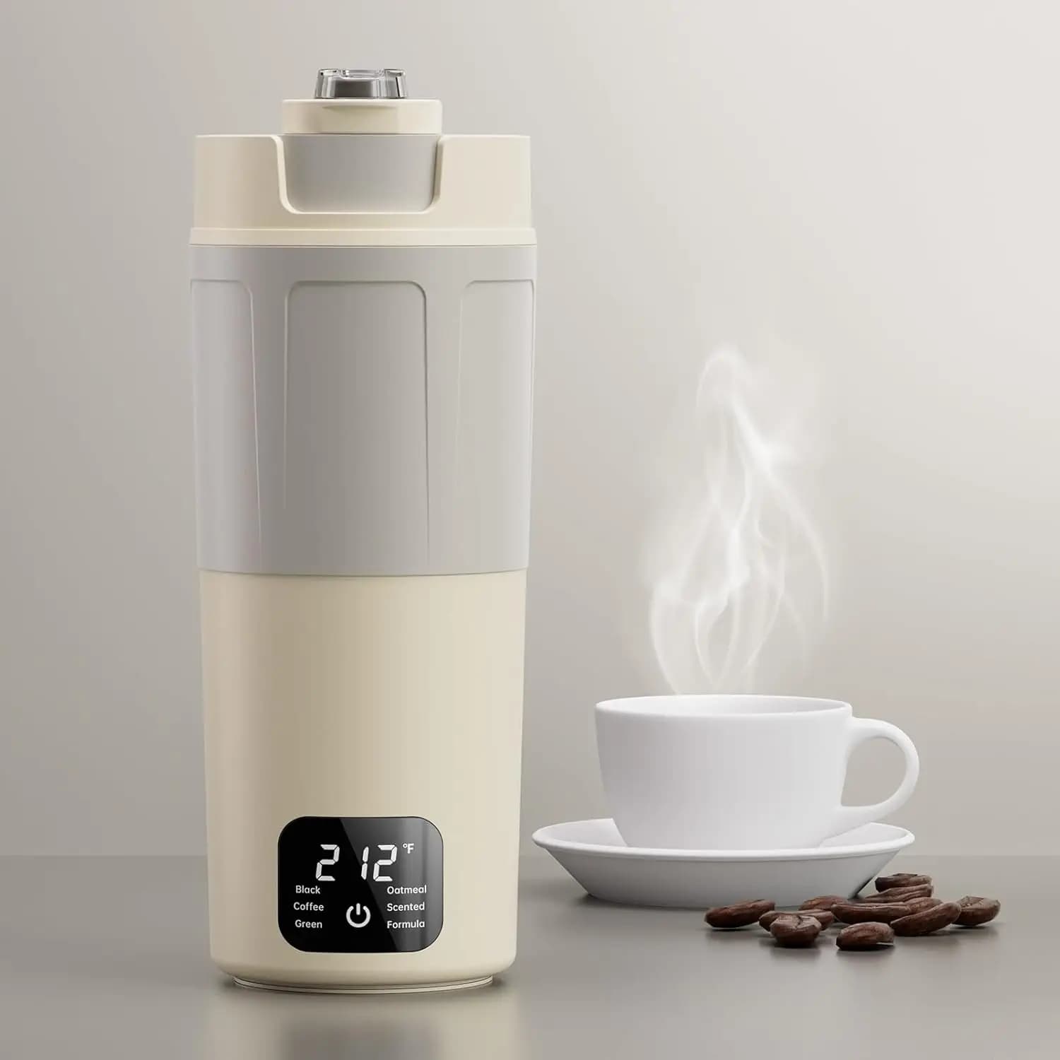 Bollitore Elettrico Portatile 550ml, Doppio Voltaggio per Viaggi, 6 Controlli di Temperatura e Display LCD, Acciaio Inossidabile 304, Spegnimento Automatico