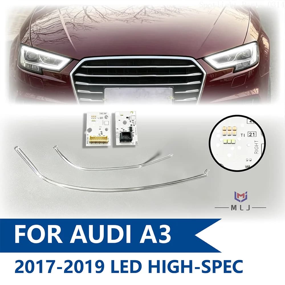 Per Audi A3 8V Facelift 2017-2019 Faro LED di Alta Gamma con Luce Diurna a LED, Striscia Guida Luminosa, Angel Eyes, Chip DRL, Tubo Lampada DRL
