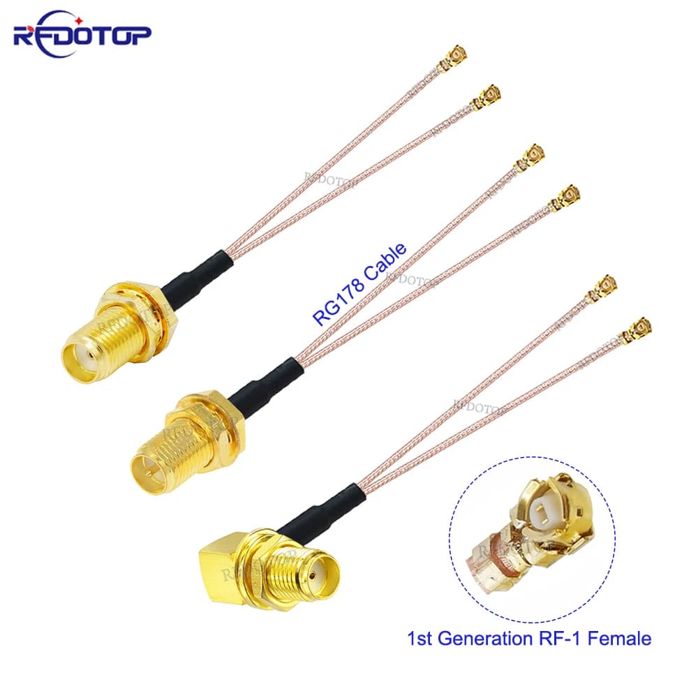 1PCS RG178 SMA Male/Female to 2*RF-1st Female Connector Y Splitter RG-178 Cable Pigtail RF Coaxial WIFI Antenna Extension Jumper