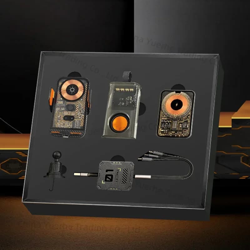 Business gift box set, transparent mecha wind wireless bluetooth speaker, practical gift set for customer activities