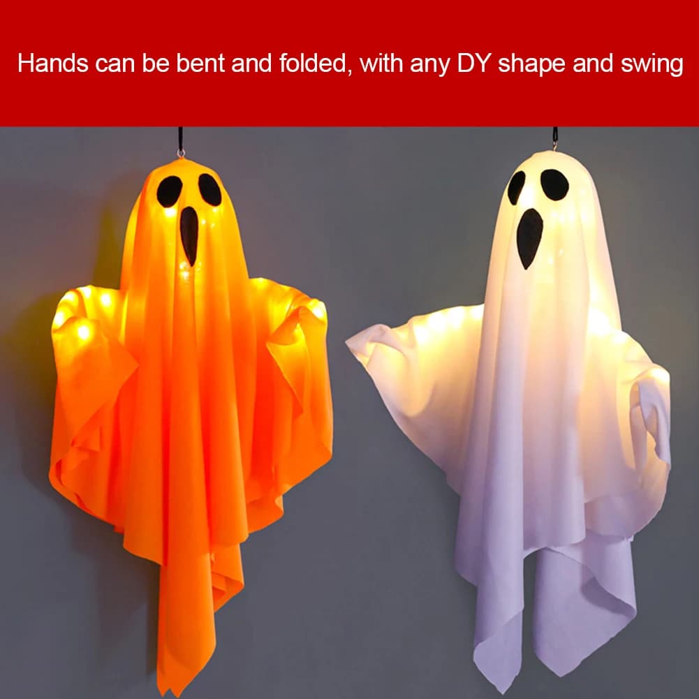 Luce Notturna a Forma di Fantasma per Halloween, Lampada Decorativa Sospesa per Casa Stregata