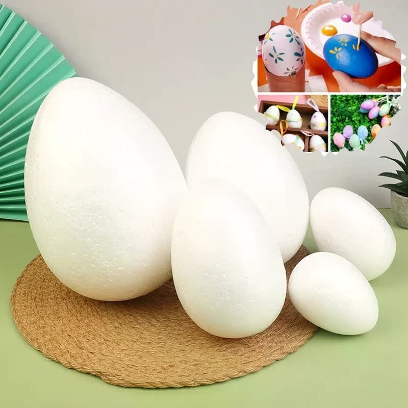 Easter Egg in Foam for Painting 1/10 Pieces, Eggs in Polystyrene Fai-da-Te, Easter Party Decorations, Children's Gift