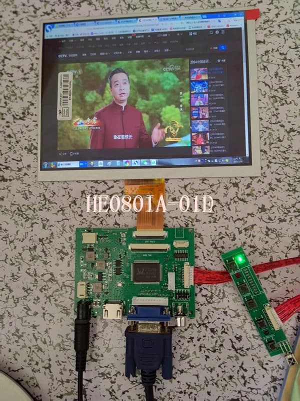 HE080IA-01D / HJ080IA-01E 8 "Pollics 1024*768 HDMI-Compatible VGA AV Driver Control Card LCD Display for Raspberry Pi