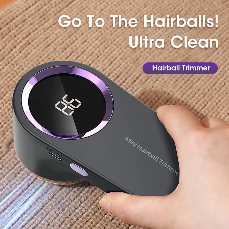 Fabric Shaver Lint Remover for Clothes 6-Blade Strong Suction USB Rechargeable 180min Battery Fluff Pellet Remover