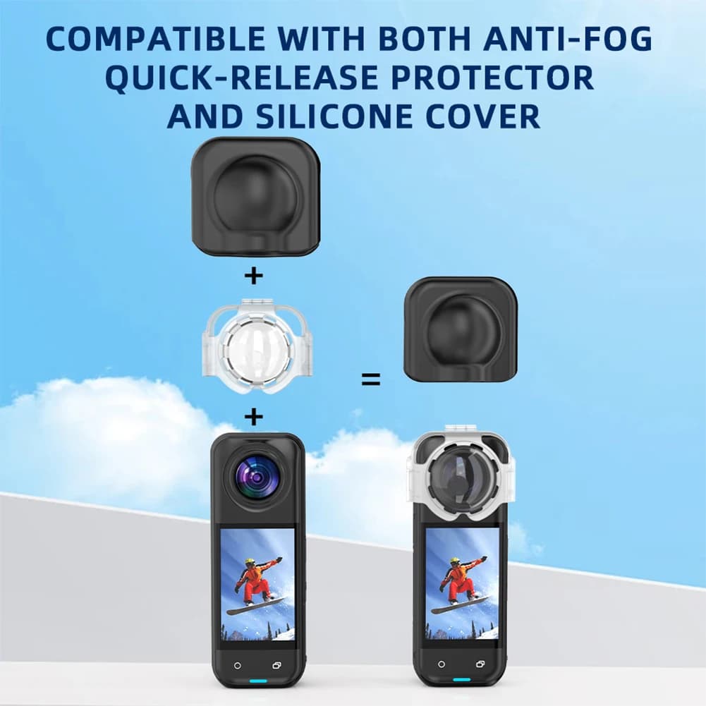 Protezione per Lenti X5 Action Camera, Antiurto in PC, Resistente all'Usura, Antigraffio, Copriobiettivo, Custodia Protettiva per Lenti