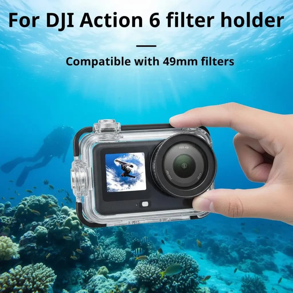 Supporto per Filtri in Lega di Alluminio per DJI Action 6, Filtri ND CPLUV in Vetro Ottico, Filtri Polarizzatori, Accessori per Fotografia