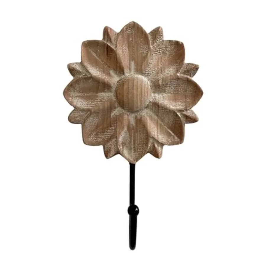 Flower Towel Hooks Decorative Hooks Hanger for Hanging Clothes, Keys, Towels - Decorative Wall Mount Hook Command Single Rack f