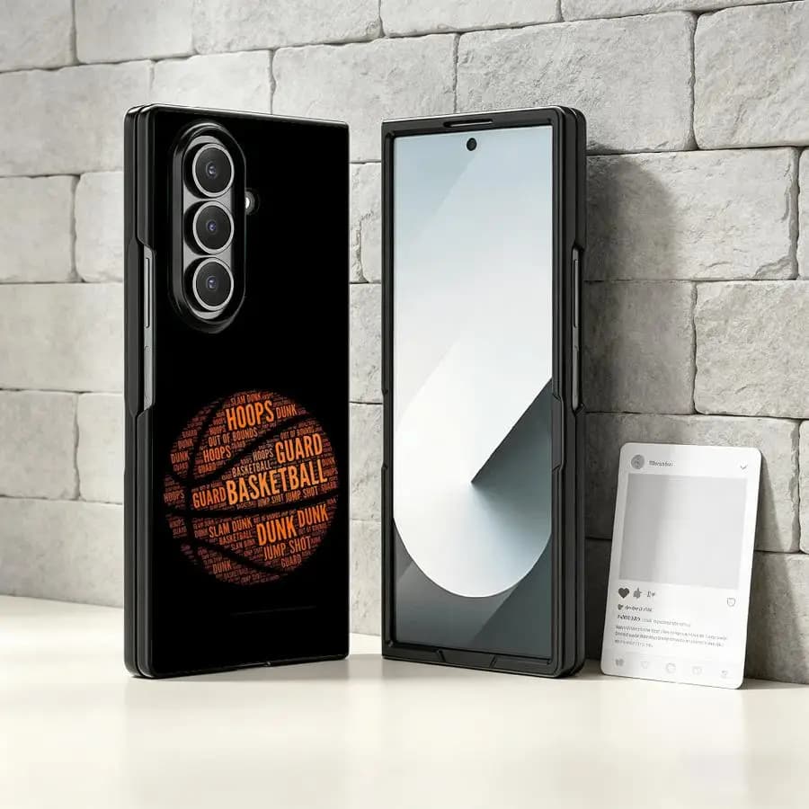 Cover per Telefono Samsung Galaxy Z Fold 7 6 5 4 3 Z Flip 7 6 5 4 3 con Numeri da Basket