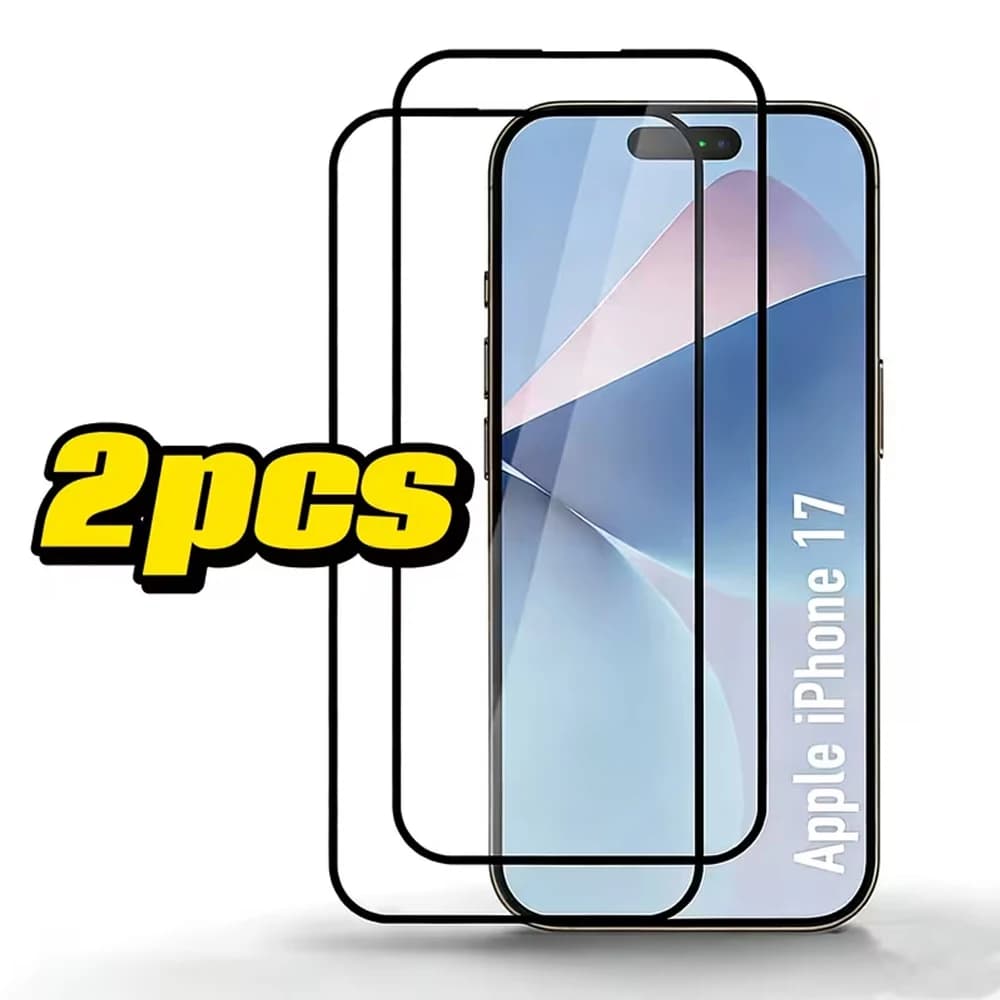 2 Pezzi Pellicola Protettiva in Vetro Temperato 9D Full Cover per iPhone 17 17e 16 15 14 Pro Max 16 15 Plus, Protezione Schermo per iPhone 13 12 11 Pro X XR